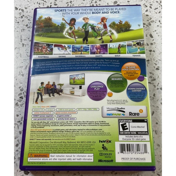 Used Kinect Sports Season 2 (Kinect Xbox 360) Rated E - Picture 2 of 3